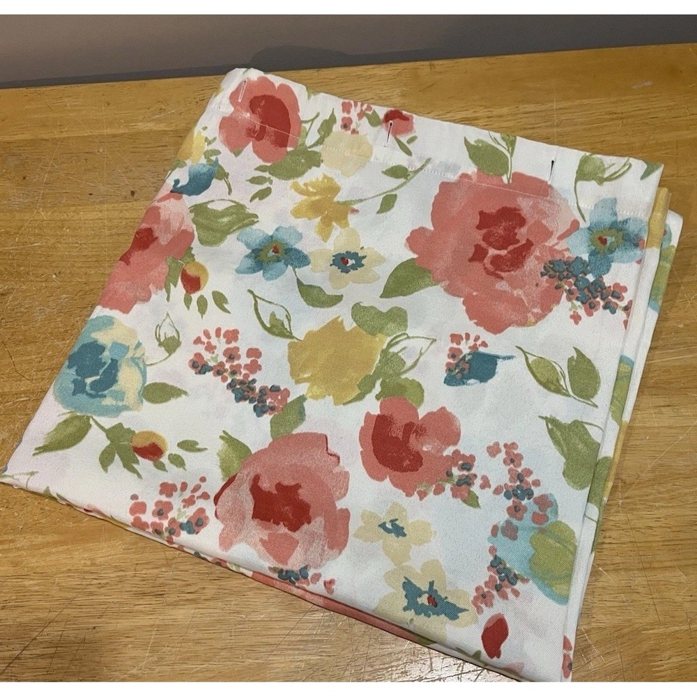 JCPenney Home Floral Watercolor Country Fabric Shower Curtain Polyester‎ 72"x72"
